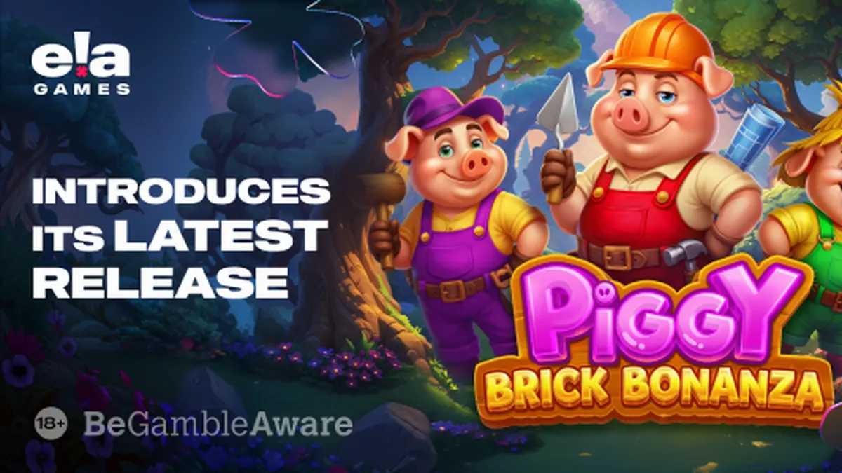 Tampilan visual permainan slot Piggy Brick Bonanza dengan tema pembangunan benteng